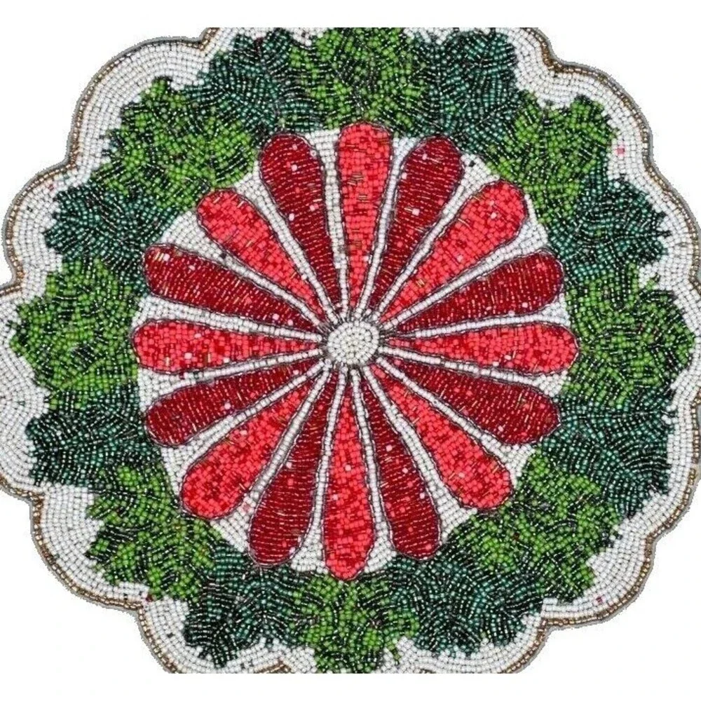 Easter Carrots Fully Beaded Placemats Set of 4 Tablemats Charger Spring Flower